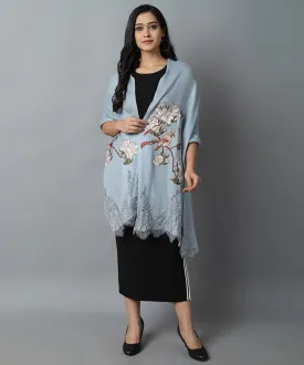 Baby Blue Bird Pashmina-Cashmere Stole
