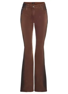 cinnamon gradient-effect flared jeans