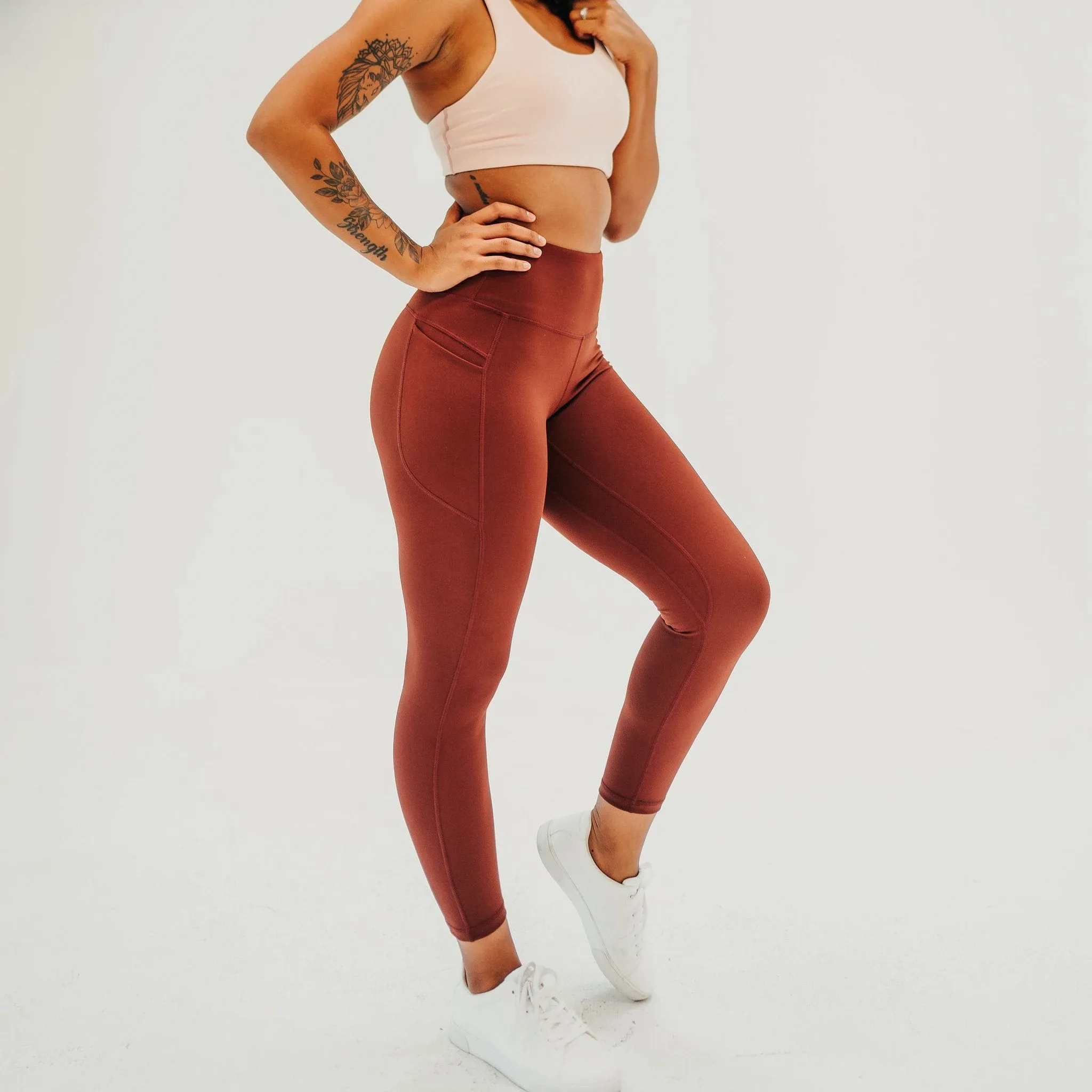 High Waisted Vinyasa 7/8 Capris - Bronze